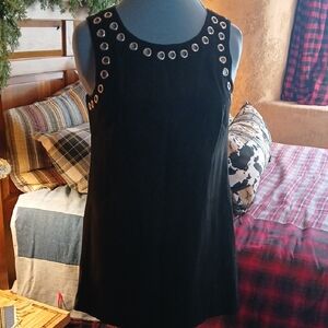 Adrianna Papell Black Mini Dress with Silver Accents
